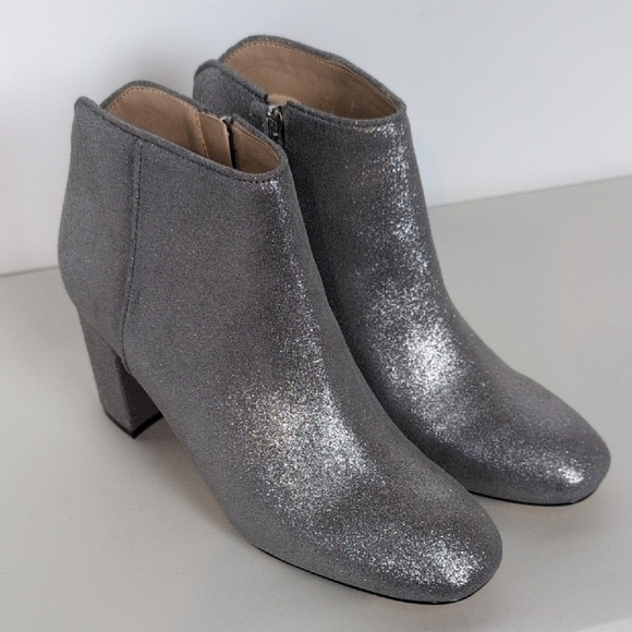 White House Black Market Sparkly Heeled Ankle Booties - Picture 1 of 15